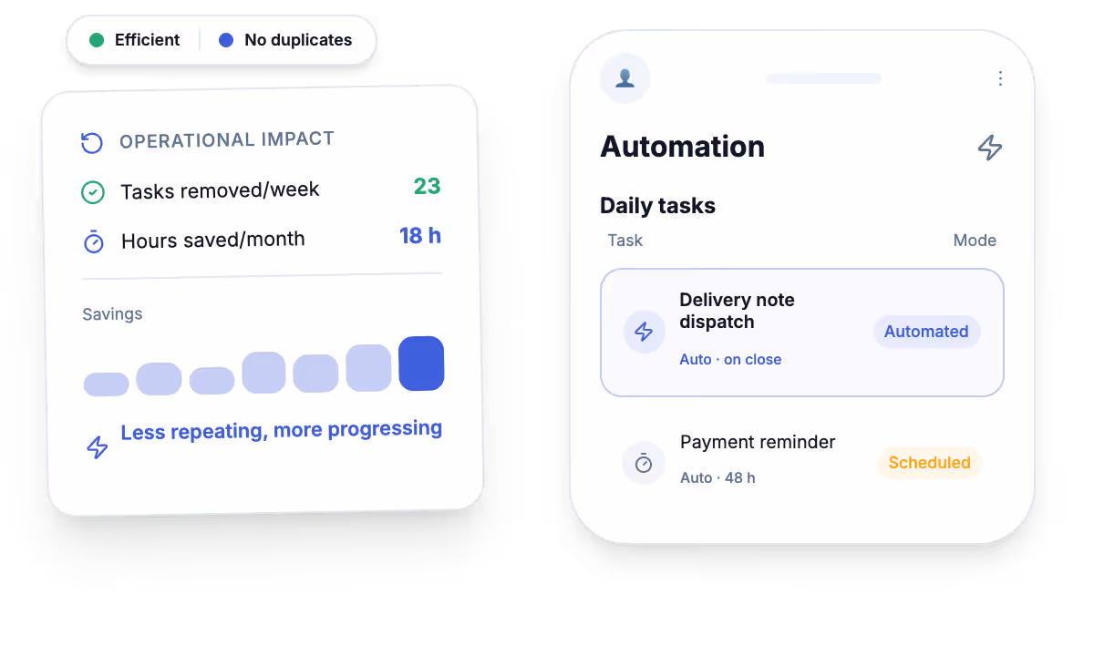 Custom software automating tasks, validations, and internal workflows.