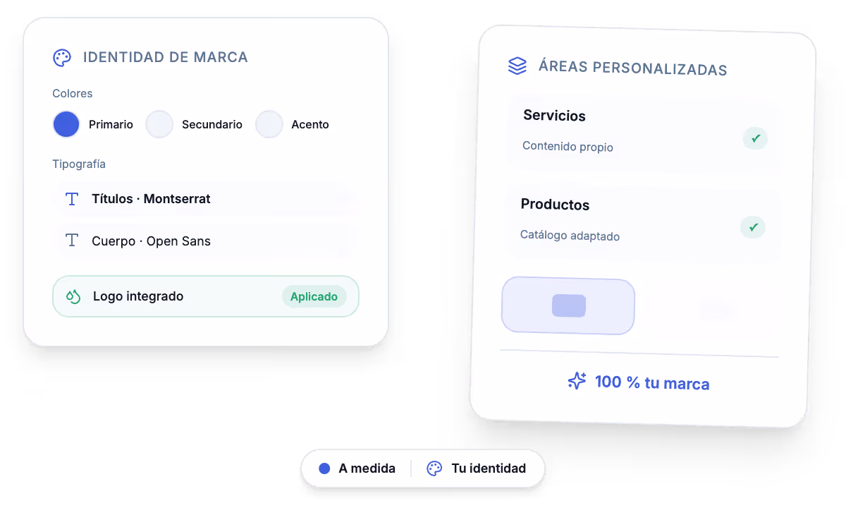 Web corporativa mostrando páginas separadas para servicios y sectores.