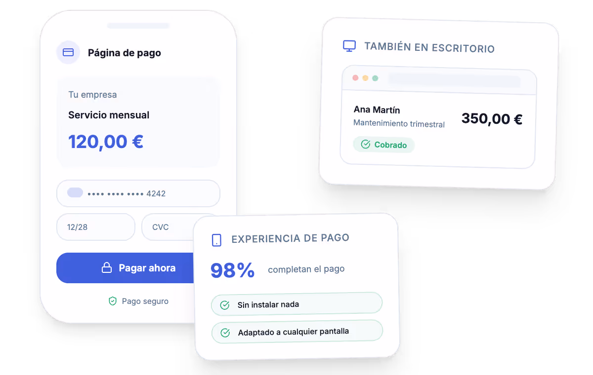 Cliente pagando desde una página de pago en el móvil