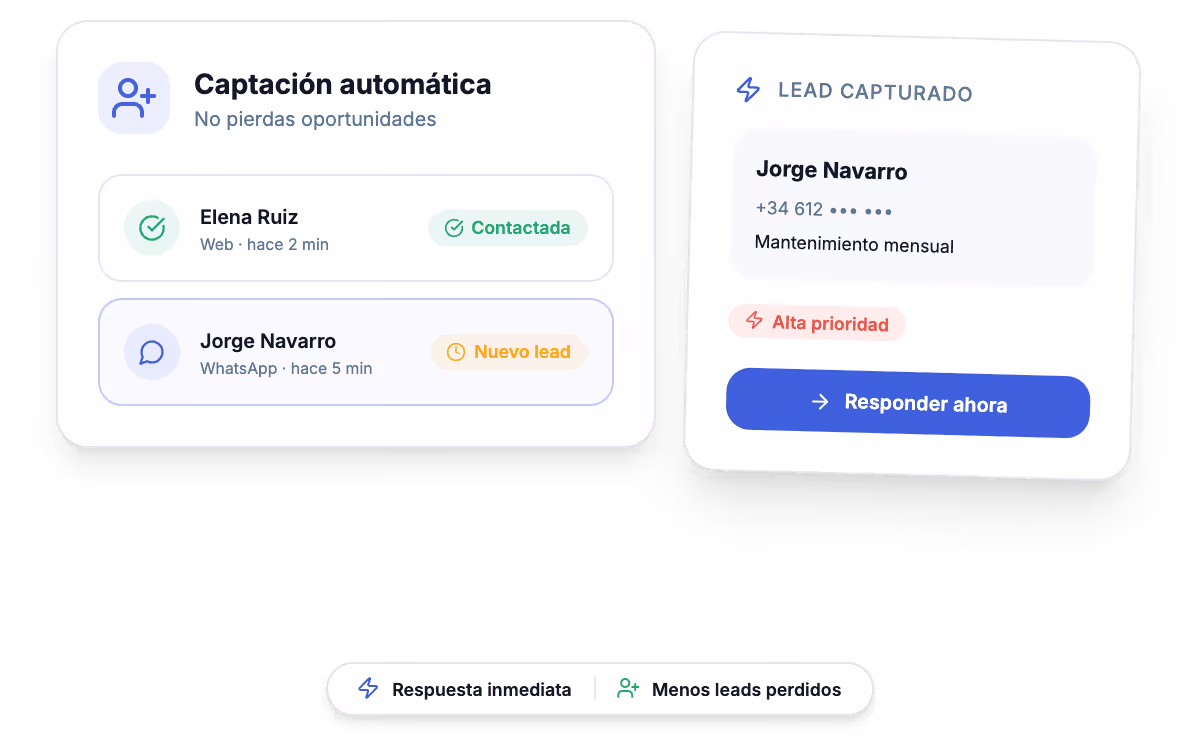 Chatbot a medida captando clientes desde la web y recogiendo información comercial útil