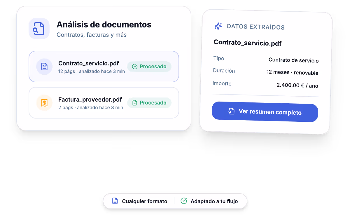 Sistema de análisis de documentos a medida adaptado a contratos, facturas, formularios y documentos internos de empresa
