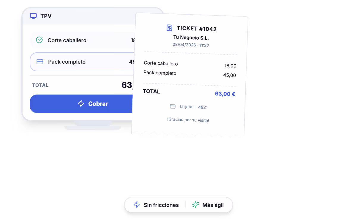 TPV para bar con cobro rápido en barra, mesa o terraza durante el servicio