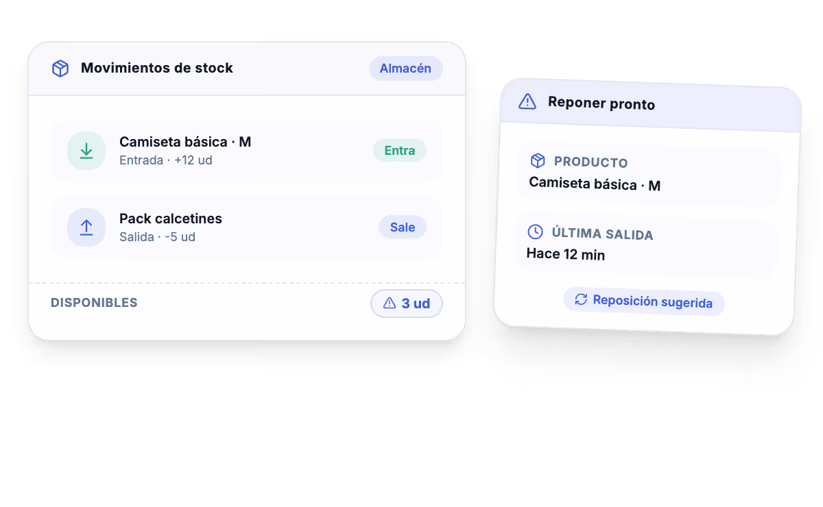 TPV para tienda con control de stock, reposición y movimientos de inventario