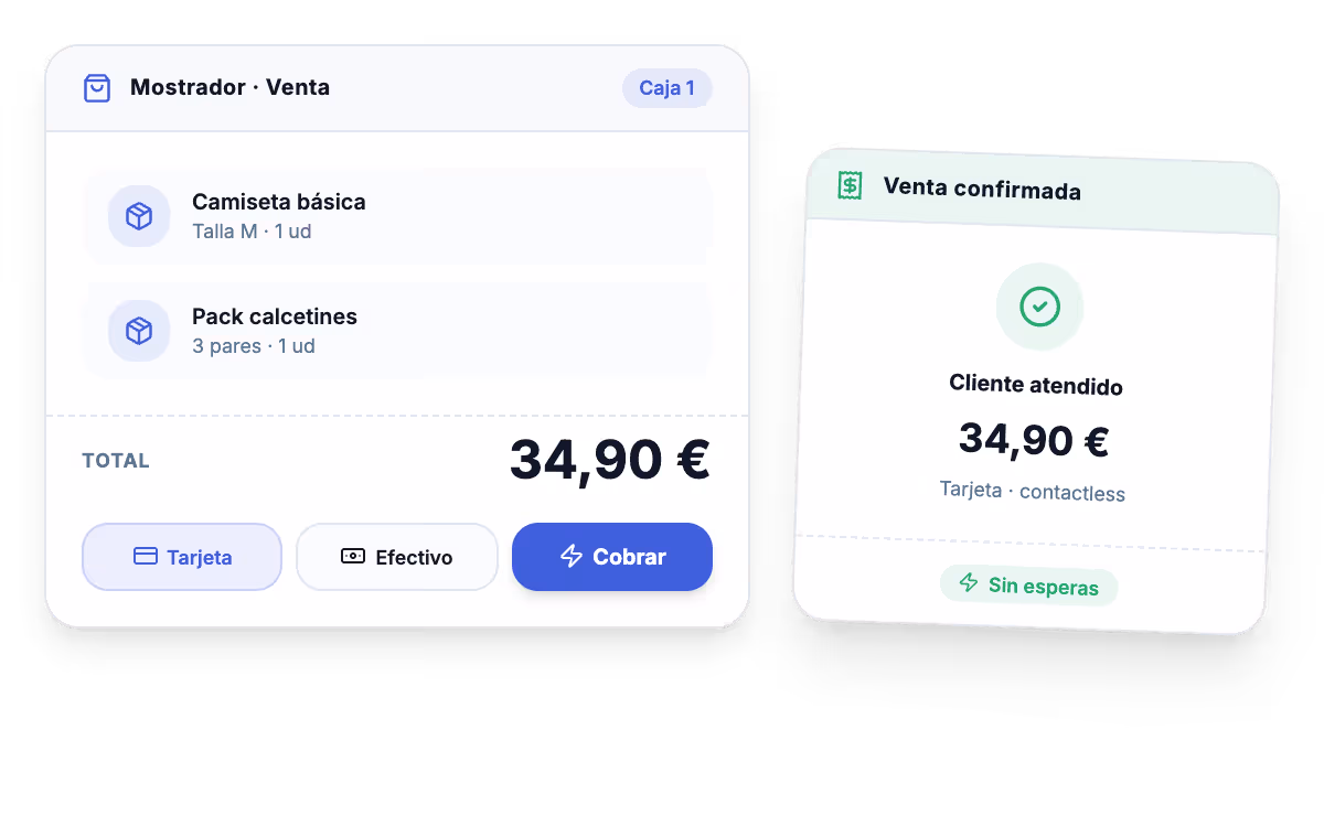 TPV para tienda con cobro rápido en mostrador y gestión ágil del punto de venta