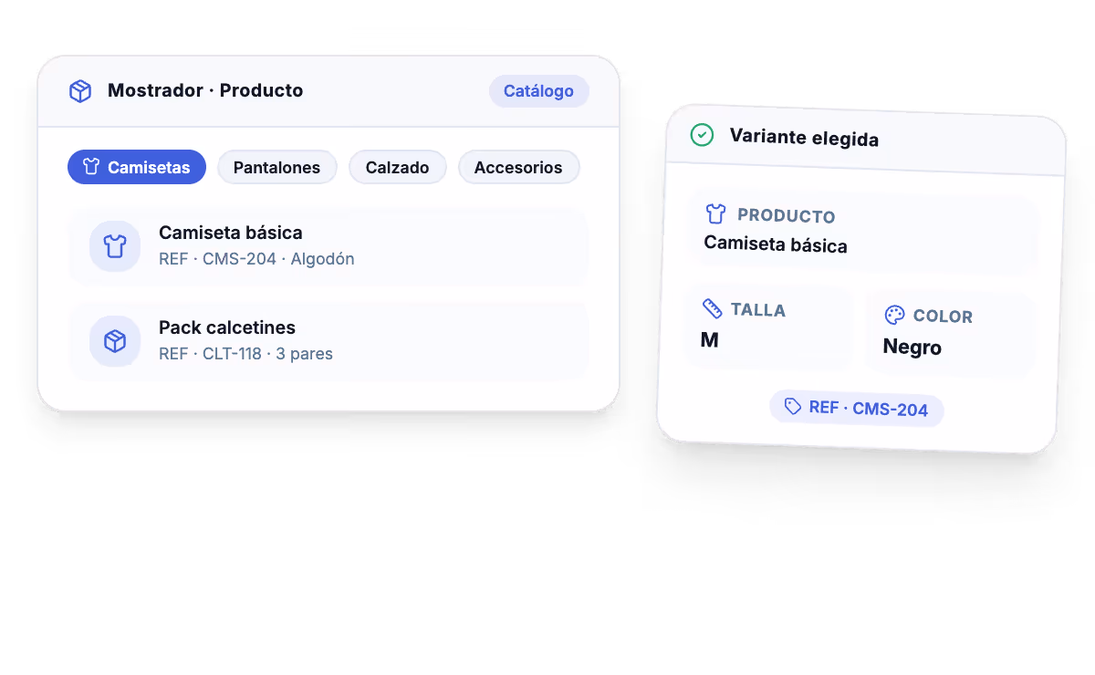 TPV para tienda adaptable a productos, categorías, tallas, colores y variantes