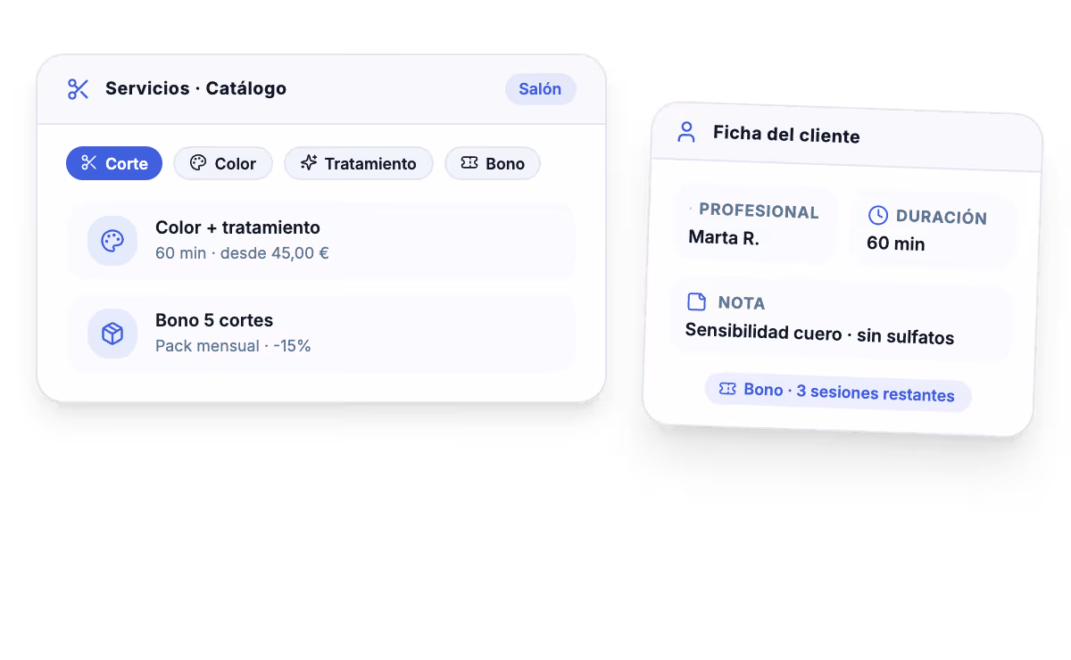 TPV para peluquería adaptable a servicios, bonos, profesionales y ficha de cliente