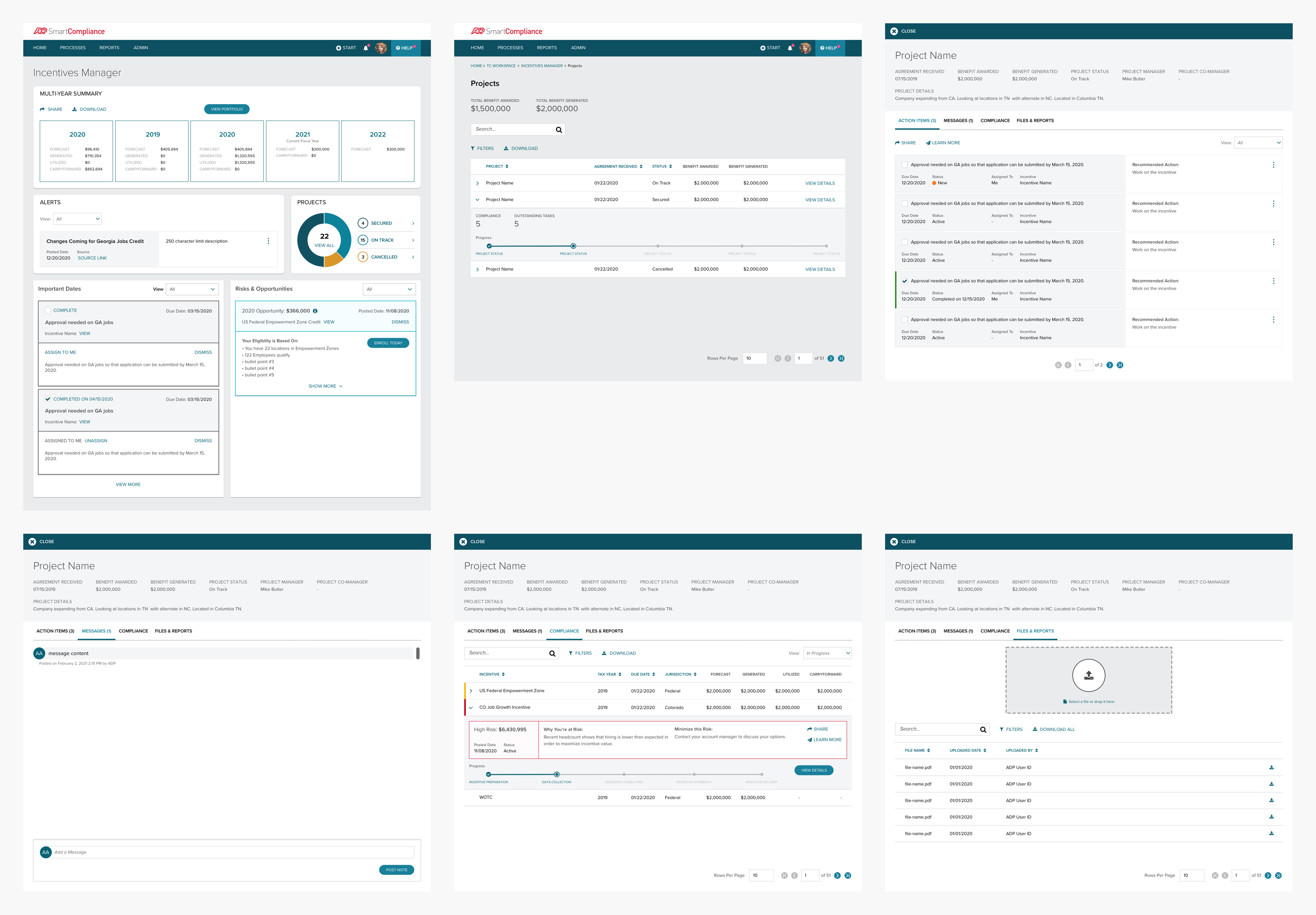 Projects mockups