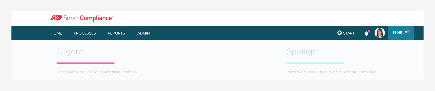 Help Center can be accessed from the top navigation bar