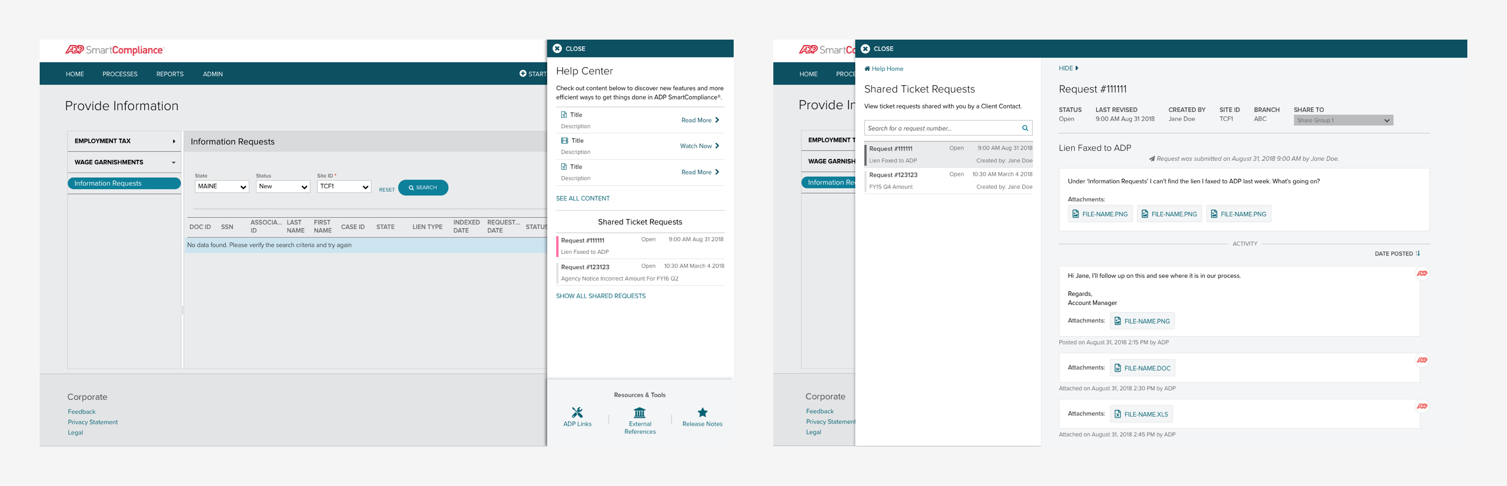 Non-Client Contact mockups