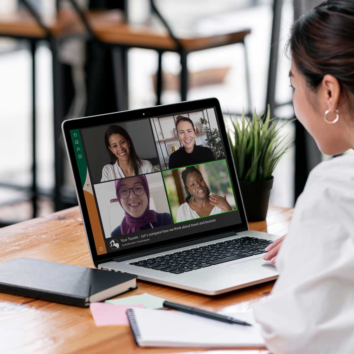 4 hey lady members laptop video call