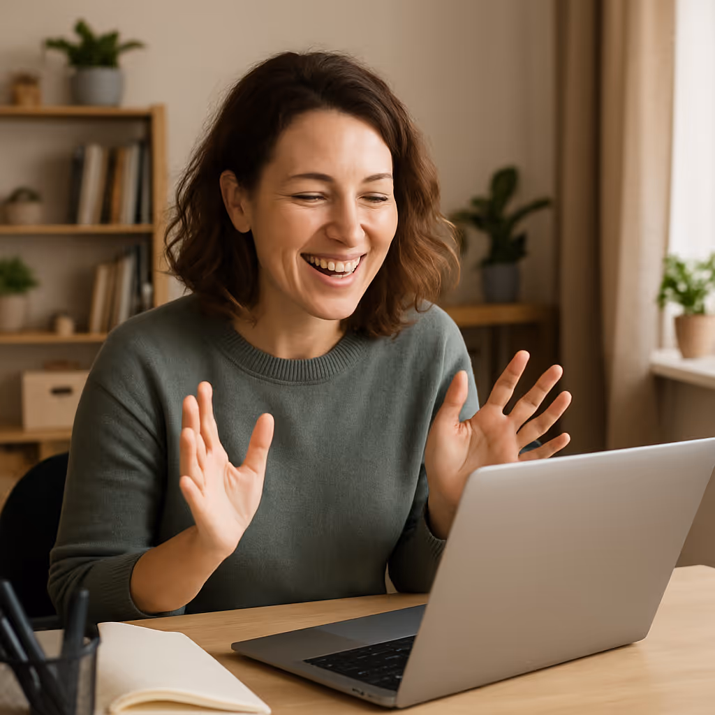 Hey-Lady-Woman-Talking-Laptop