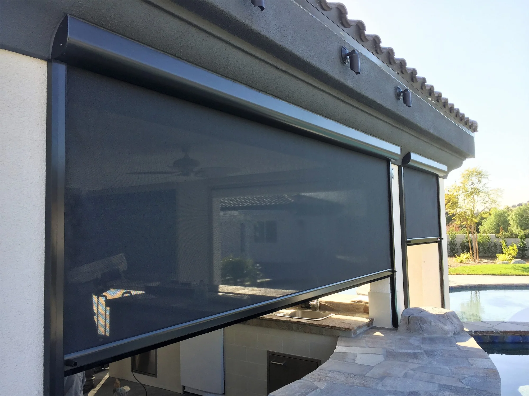 MagnaTrack shade screen installation in Palm Springs residential property
