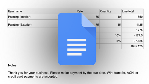 How to Create an Invoice in Google Docs - Invoicer.ai