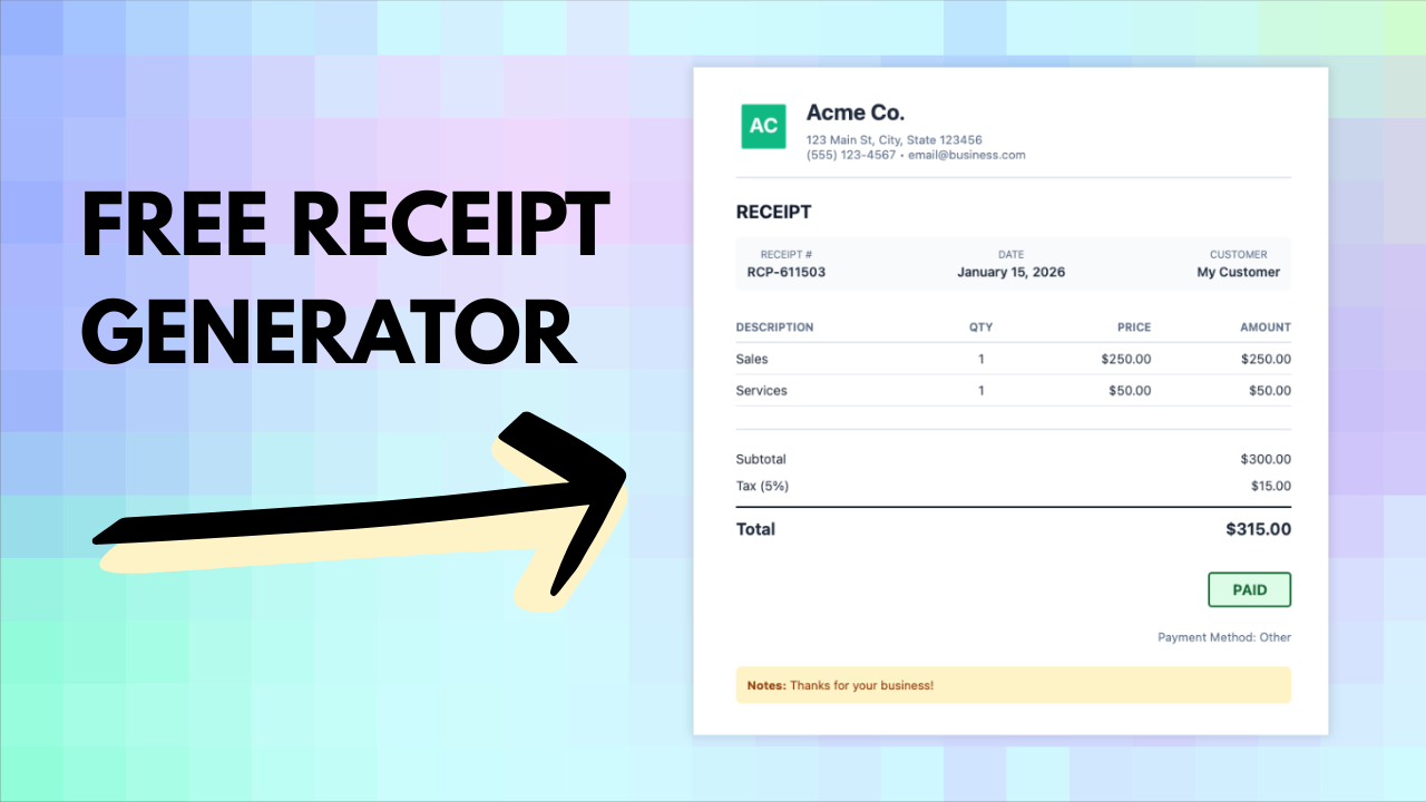 Free Receipt Generator by Invoicer.ai