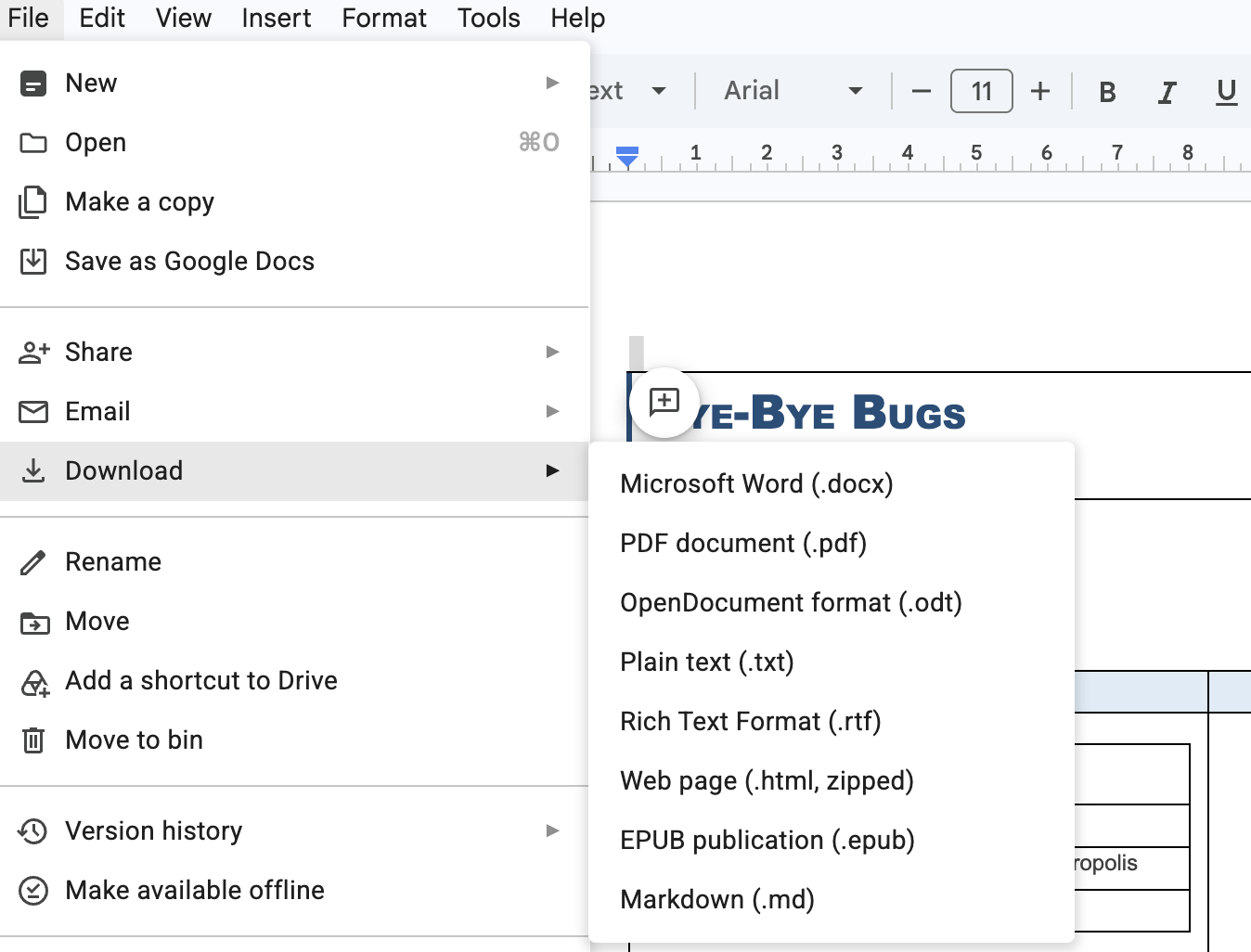 How to download a Google Docs Estimate Template