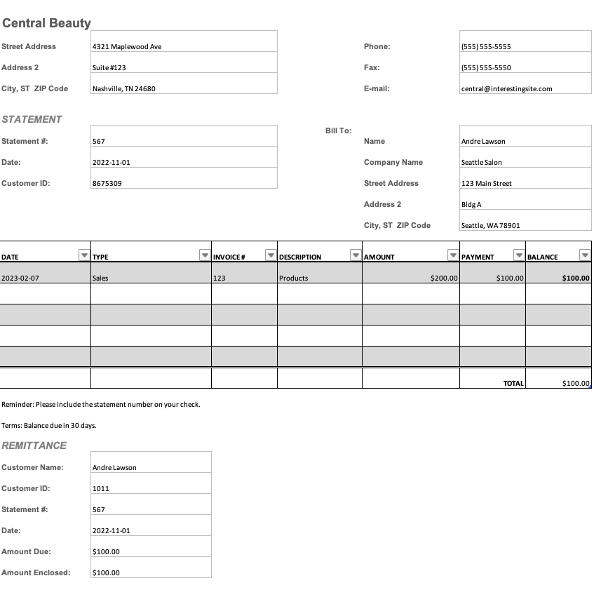 Excel Invoice Templates