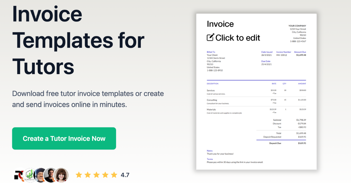 Invoice Templates for Tutors
