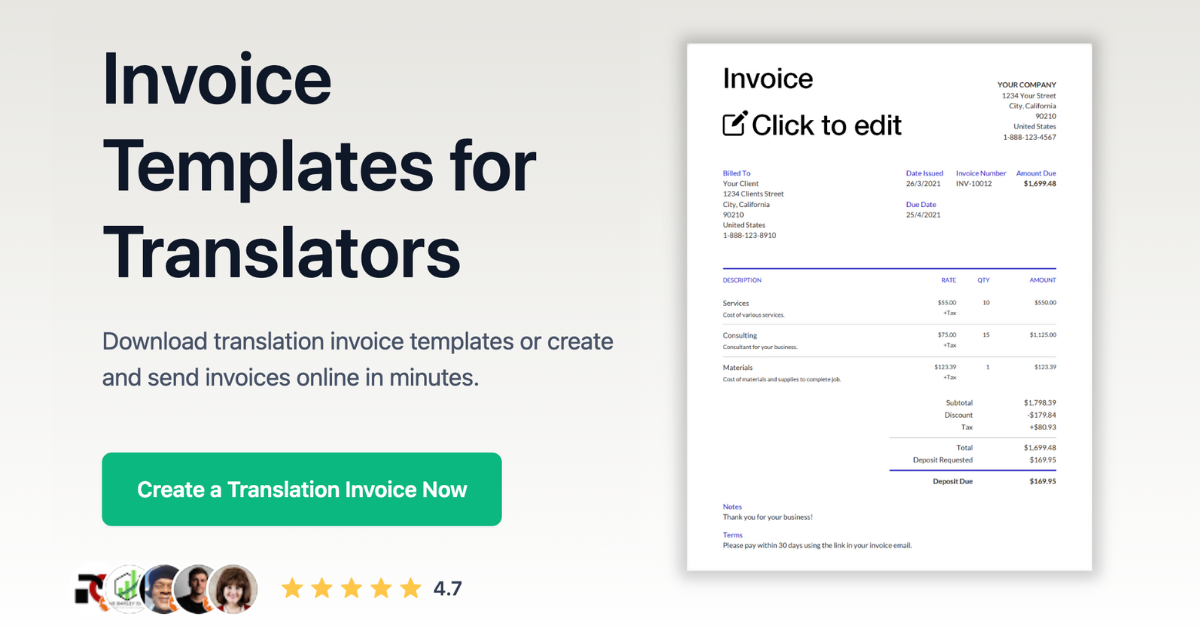 Invoice Templates for Translators