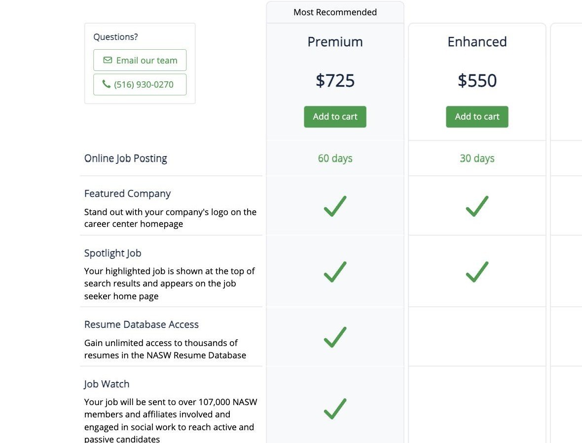Employer job posting packages that generate non-dues revenue
