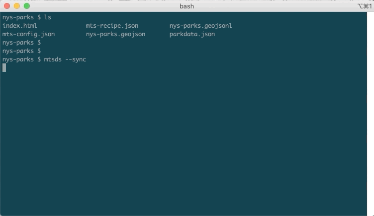 GIF of MTS Data Sync running in the terminal