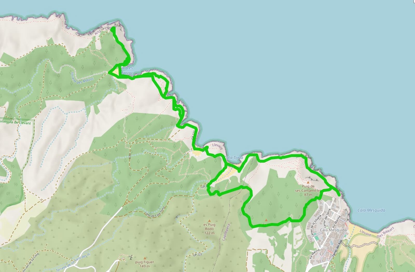 North coastal path: Cala Mesquida-Torre d'Albarca