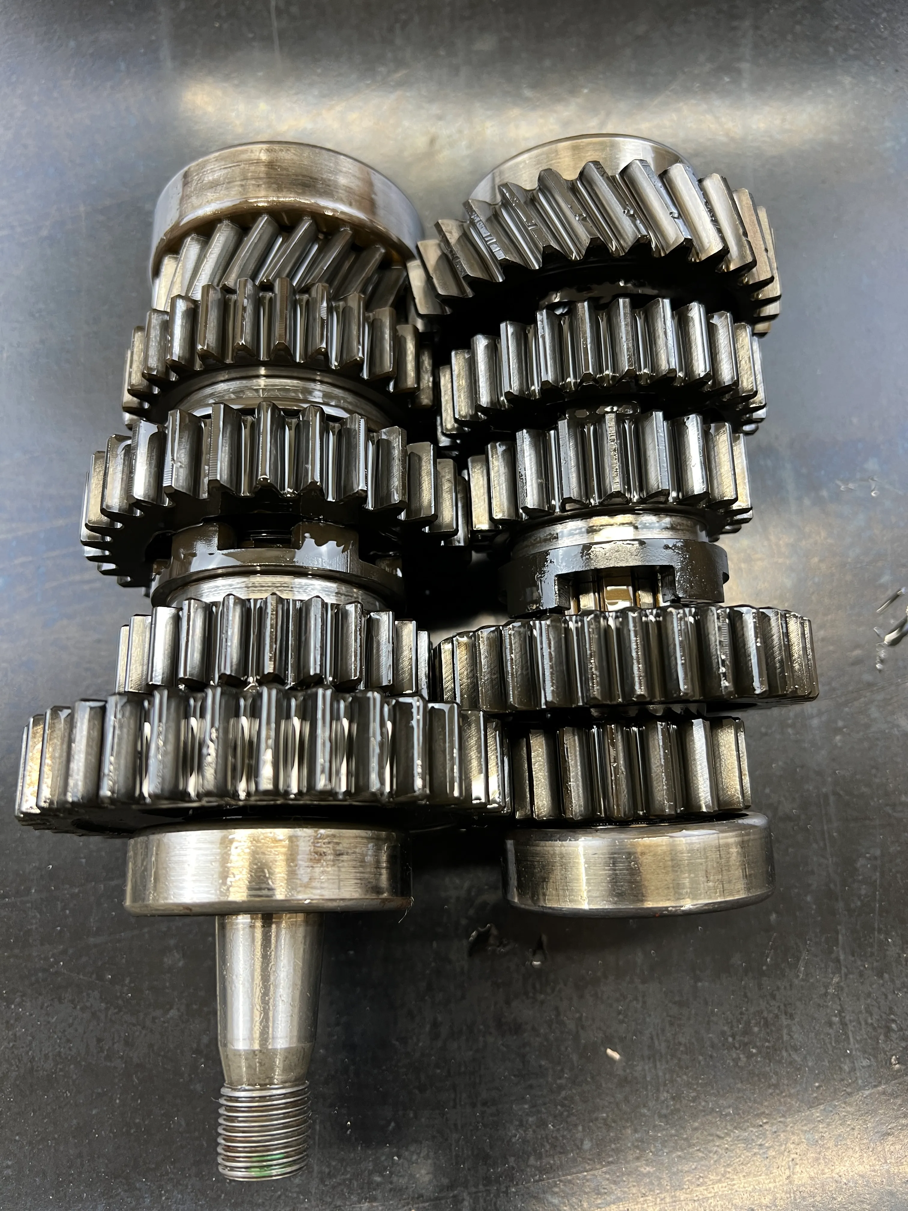 BMW Airhead gearbox gears during a Diamond Atelier rebuild