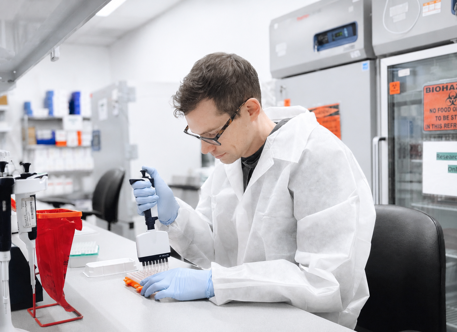 Adela Bio | Toronto, San Fransisco | A breakthrough approach to cancer detection [scientist using pipettes]