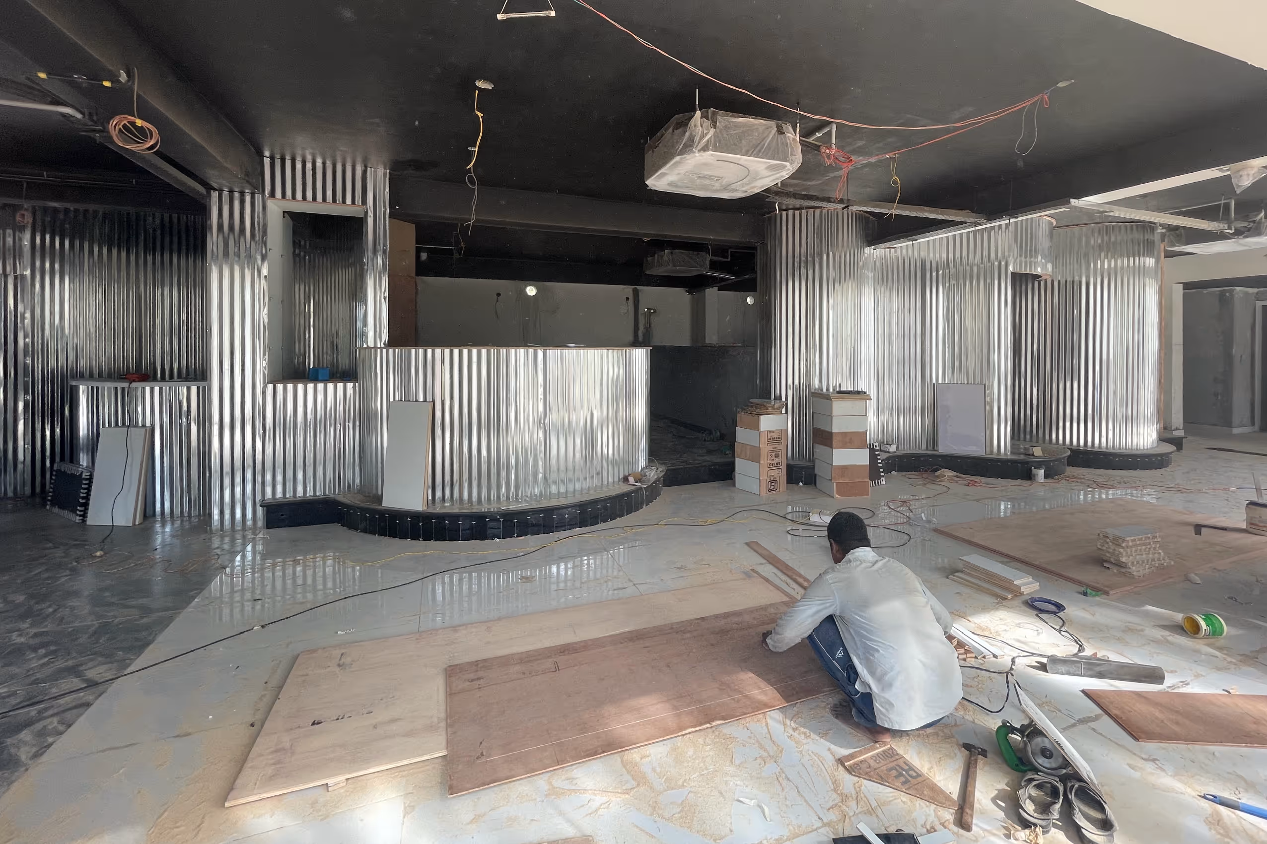 walls cladded with tin sheets