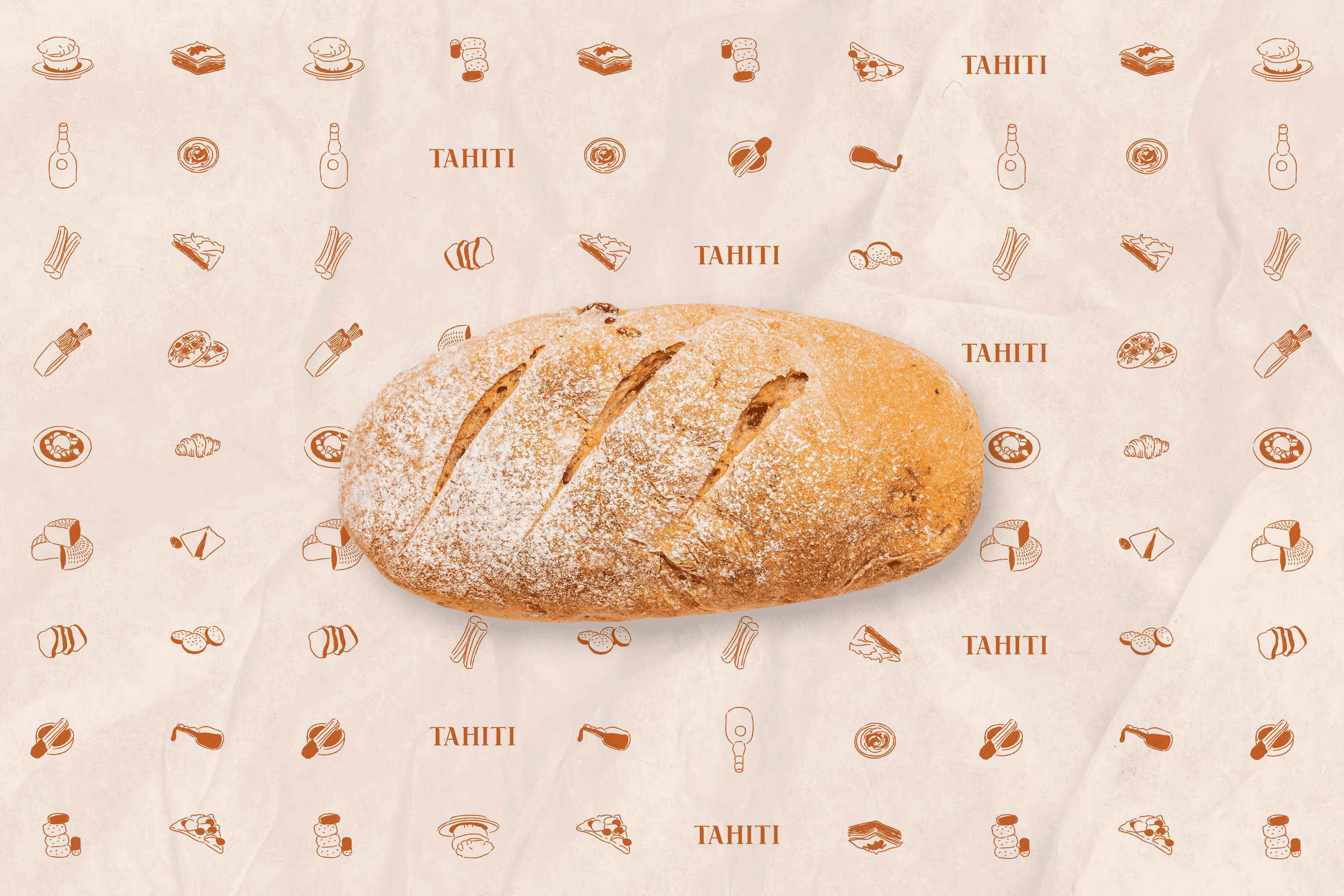 bread on top of tahiti butter paper