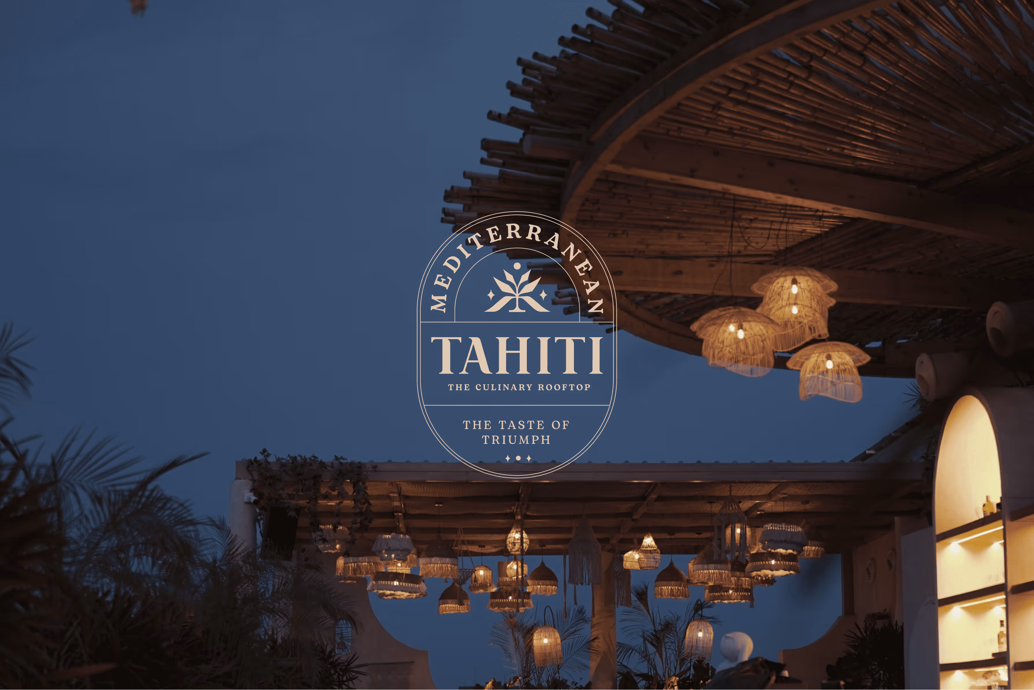 tahiti restaurant interiors with logo on top