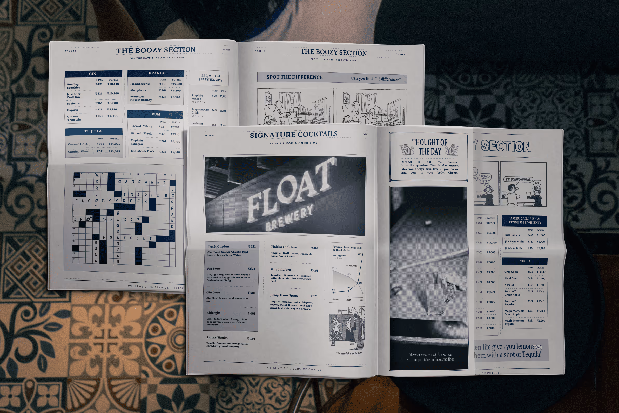 Float newspaper menu