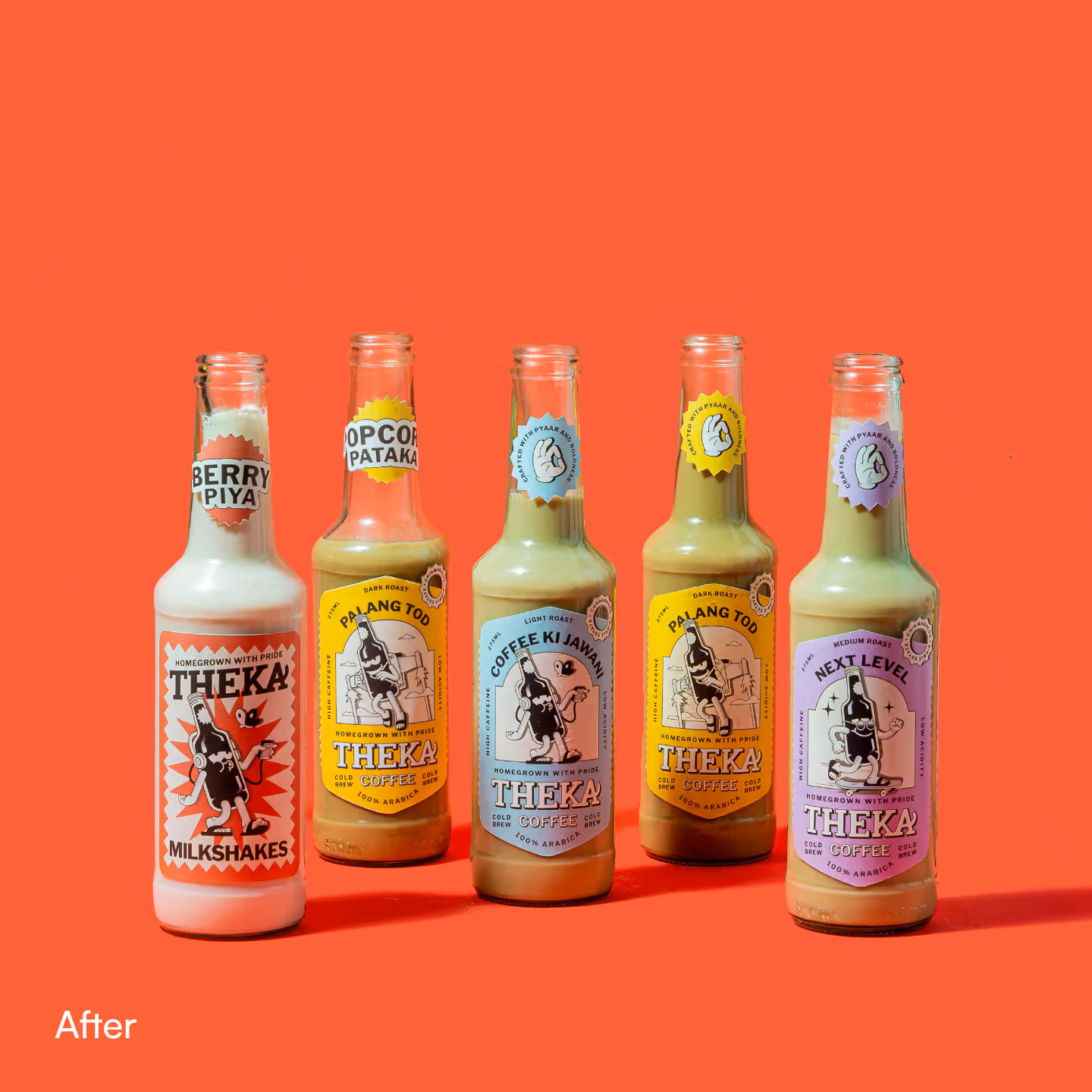 theka coffee bottles after