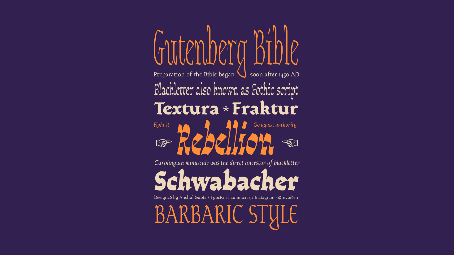 renegade type design variants