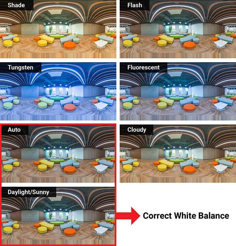 Camera Setting for real estate 3D virtual tour — How to set White Balance