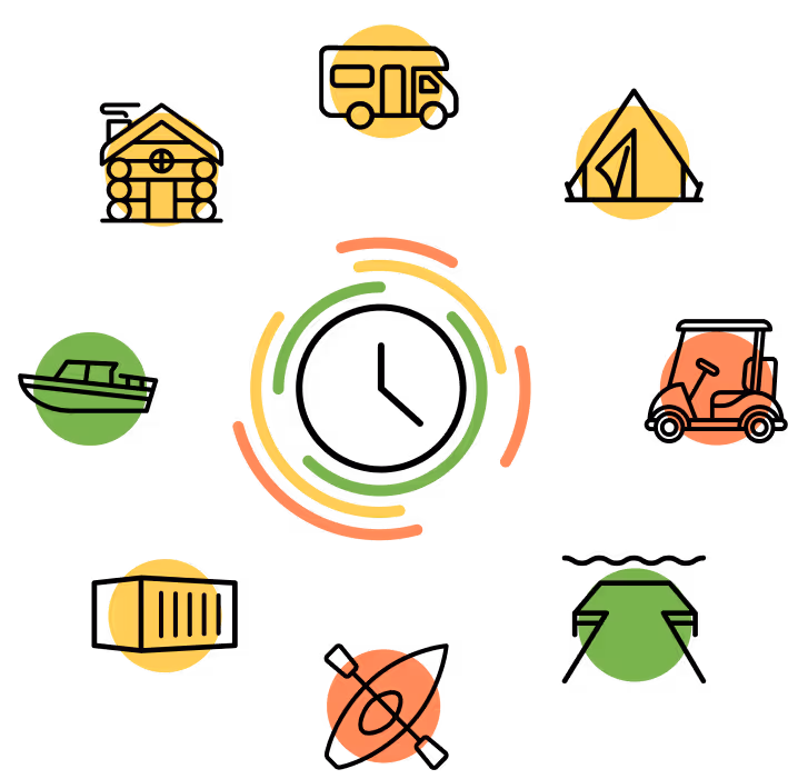 Book RV sites, tent sites, glamping sites, cabins, boat rentals, boat slips, group reservations, dry camping, and more