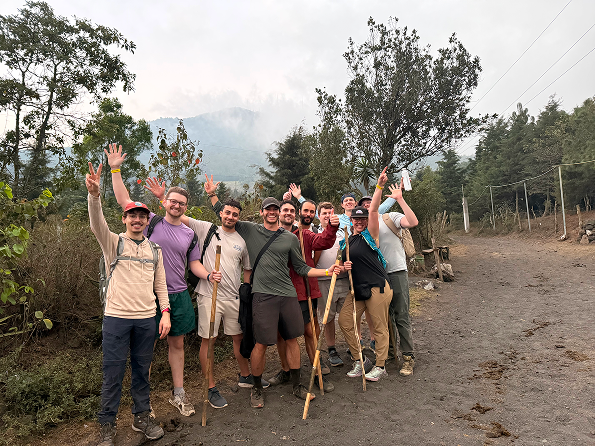 Park With Us team on a volcano trail