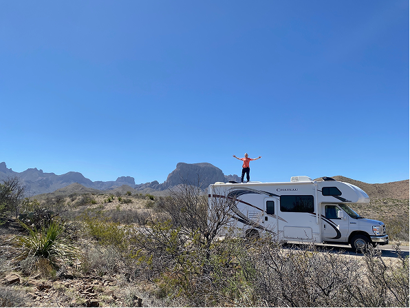 Rylan on Ellie the RV in Big Bend