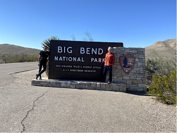 Rylan and John at the Big Bend sign
