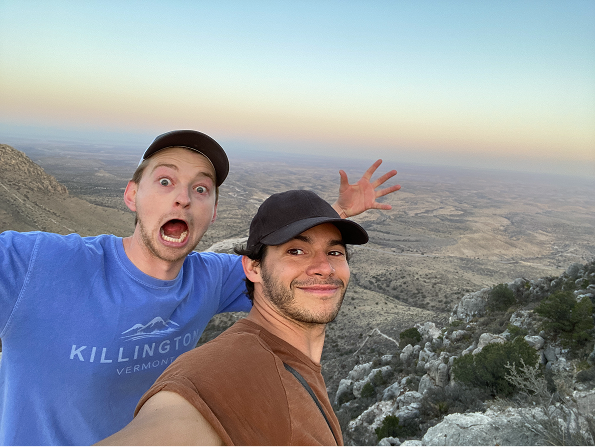 John and Rylan on a desert overlook