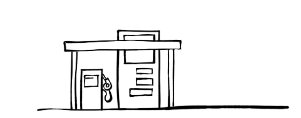 Petrol station illustration