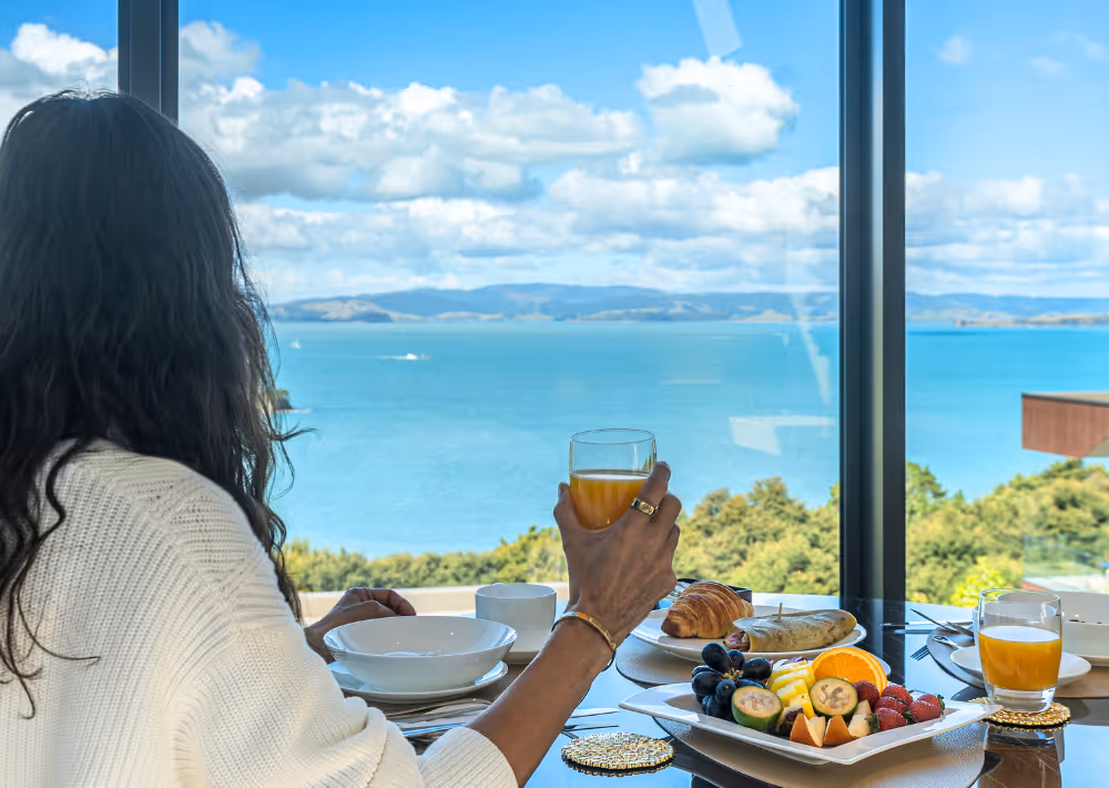 Breakfast with a view at Omana Luxury Villa