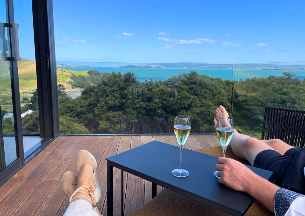 Enjoy the ocean view from your villa's balcony