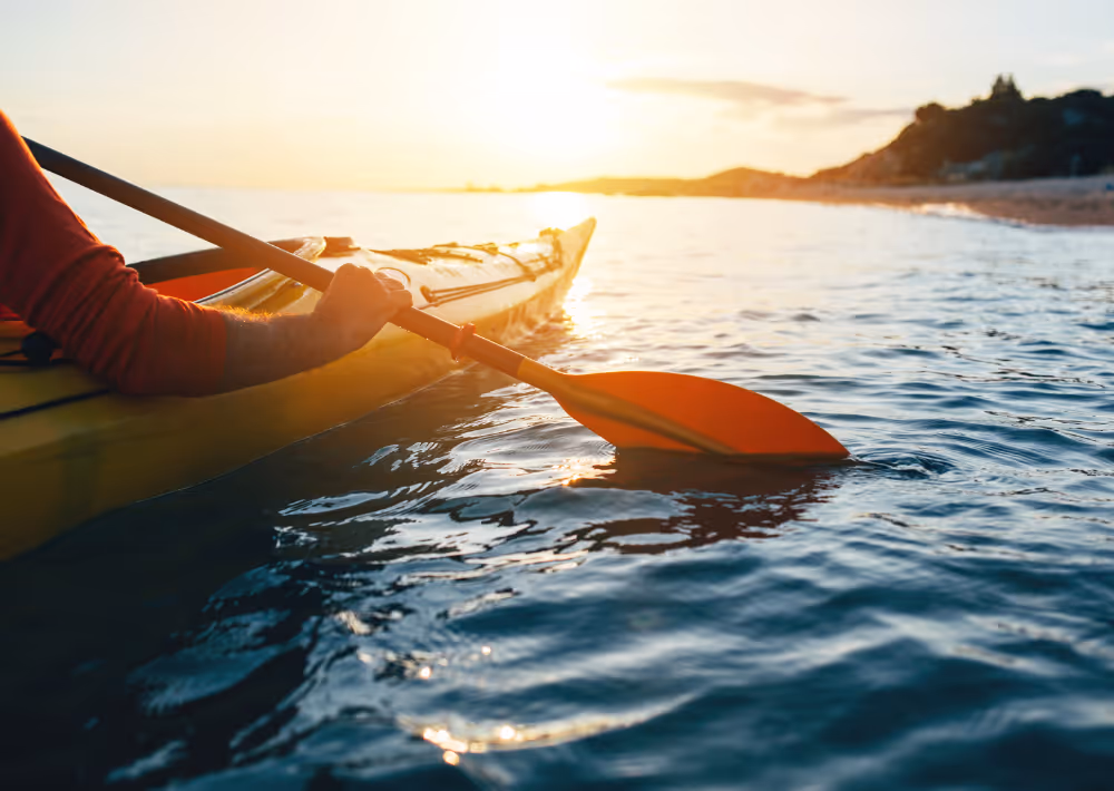 Kayaking is a great water sport in summer on Waiheke Island