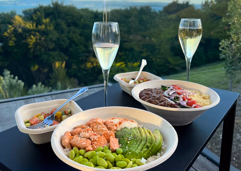 A delicious two-meal course with an ocean view