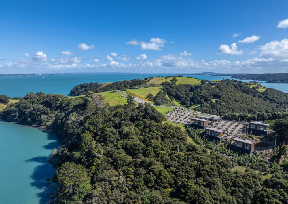 Omana four luxury villas seen from above