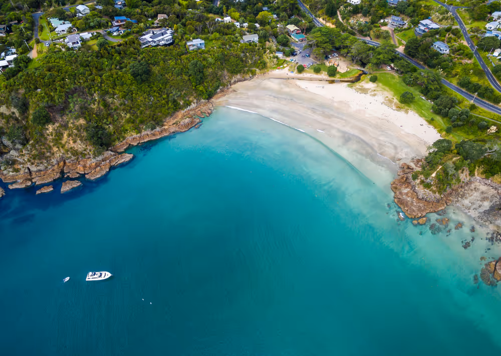 An aerial view of Waiheke Island