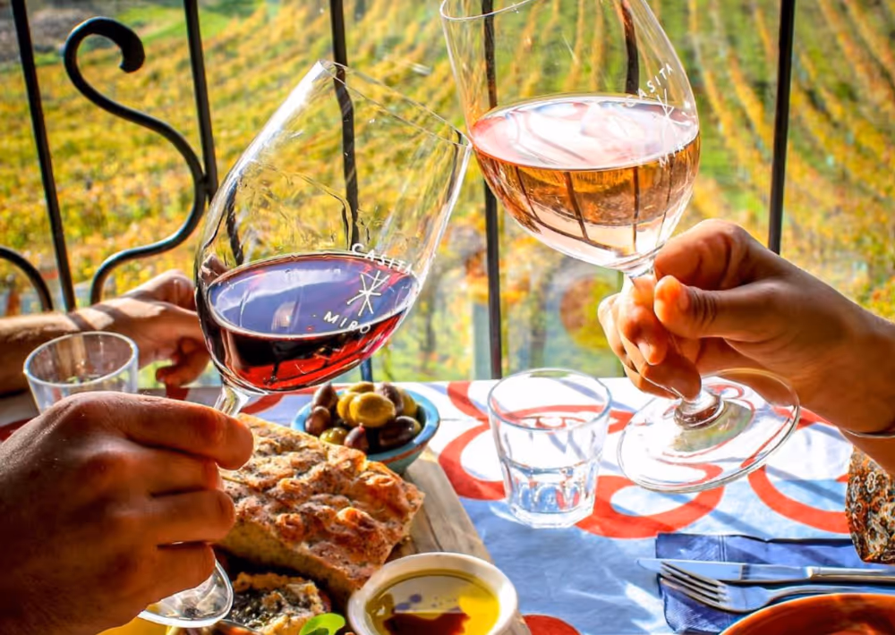 A toast at Casita Miro, restaurant on Waiheke Island
