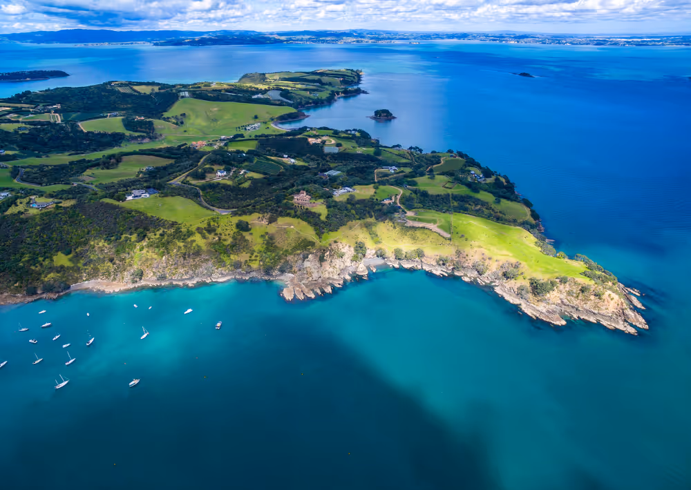 An areal view of beautiful Waiheke Island, Auckland