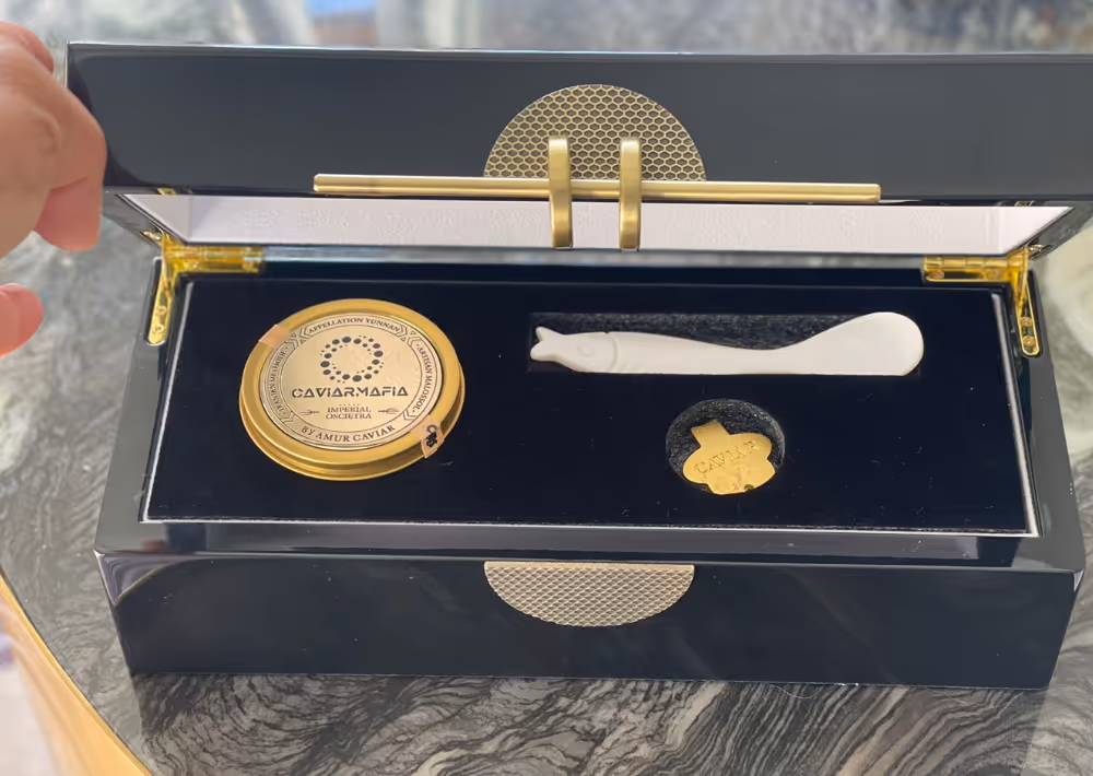 Caviar is part of Omana's exclusive menu