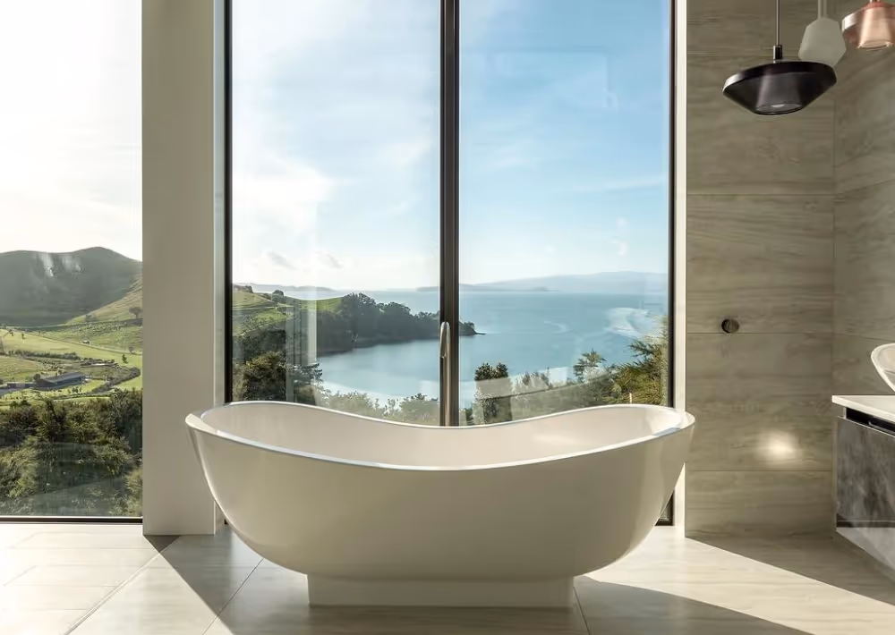 Stunning ocean view from Villa Joy's bathtub